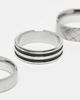 ASOS DESIGN ASOS DESIGN 3 pack waterproof stainless steel band ring set in silver - 3