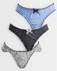 ASOS DESIGN ASOS DESIGN 3 pack woven scrunchie thong in blue striped print-Multi - 1