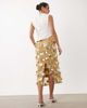 ASOS DESIGN ASOS DESIGN 3D flower embellished volume midi skirt in gold - 3