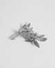 ASOS DESIGN ASOS DESIGN 3D rose and leaf brooch in burnished silver - 2