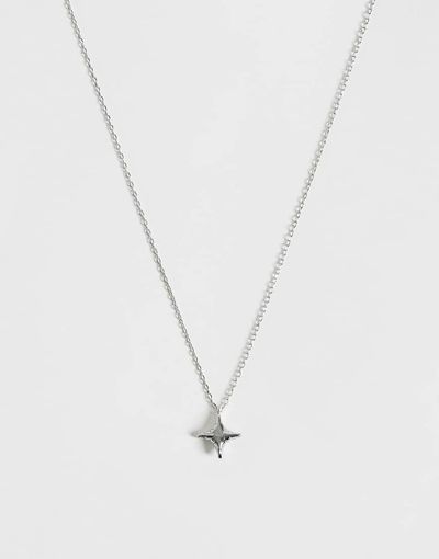 ASOS DESIGN ASOS DESIGN 3D star pendant necklace in silver