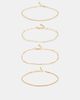 ASOS DESIGN ASOS DESIGN 4-pack fine chain anklets in gold - 1