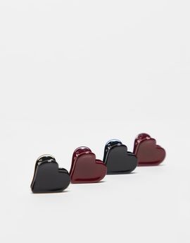 ASOS DESIGN ASOS DESIGN 4-pack hair claws with heart design in multi