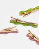ASOS DESIGN ASOS DESIGN 4-pack sparkle clips in green and pink-Multi - 2
