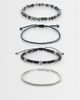 ASOS DESIGN ASOS DESIGN 4 pack beaded and chipping stone bracelet in multi-Black - 1