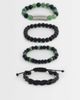 ASOS DESIGN ASOS DESIGN 4 pack beaded and rope bracelets in black and green-Blue - 1