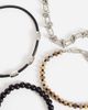 ASOS DESIGN ASOS DESIGN 4 pack black faux leather and beaded bracelet in brown - 2