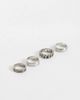 ASOS DESIGN ASOS DESIGN 4 pack chain and engraved row ring in silver - 1