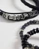 ASOS DESIGN ASOS DESIGN 4 pack faceted bead and fabric bracelet in black - 3