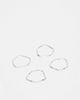 ASOS DESIGN ASOS DESIGN 4 pack molten plain band rings in worn silver - 1