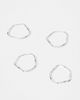 ASOS DESIGN ASOS DESIGN 4 pack molten plain band rings in worn silver - 2