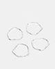 ASOS DESIGN ASOS DESIGN 4 pack molten plain band rings in worn silver - 3
