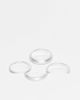 ASOS DESIGN ASOS DESIGN 4 pack plain band rings in worn silver tone - 1