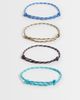 ASOS DESIGN ASOS DESIGN 4 pack rope cord puller bracelet in multi - 1