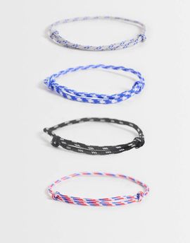 ASOS DESIGN ASOS DESIGN 4 pack rope puller bracelet in multi