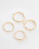 ASOS DESIGN ASOS DESIGN 4 pack wavy ring in gold - 1