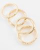 ASOS DESIGN ASOS DESIGN 4 pack wavy ring in gold - 2
