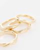 ASOS DESIGN ASOS DESIGN 4 pack wavy ring in gold - 3