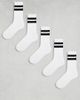 ASOS DESIGN ASOS DESIGN 5-pack sports socks in white with black stripe - 1