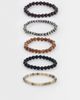 ASOS DESIGN ASOS DESIGN 5 pack cat eye and marble effect beaded bracelets in brown - 1