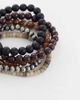 ASOS DESIGN ASOS DESIGN 5 pack cat eye and marble effect beaded bracelets in brown - 2