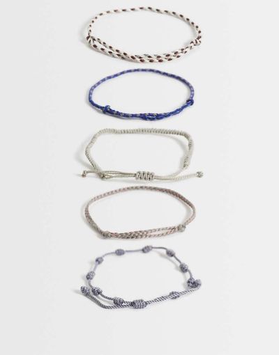 ASOS DESIGN ASOS DESIGN 5 pack rope puller bracelet in multi