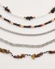 ASOS DESIGN ASOS DESIGN 5 pack semi-precious tigers eye and obsidian chippings and seedbead bracelet in multi-Silver - 2