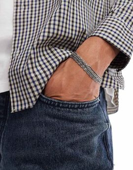 ASOS DESIGN ASOS DESIGN 5 pack swirl link and chain bracelet in burnished silver