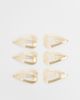 ASOS DESIGN ASOS DESIGN 6-pack heart shaped silver snap clips in gold - 1