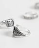 ASOS DESIGN ASOS DESIGN 6 pack st chris and detail band signet ring in burnished silver - 3