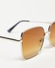 ASOS DESIGN ASOS DESIGN 70s metal square sunglasses in gold - 2