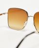 ASOS DESIGN ASOS DESIGN 70s metal square sunglasses in gold - 3