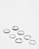 ASOS DESIGN ASOS DESIGN 7 pack band ring set in silver - 1