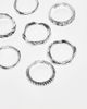 ASOS DESIGN ASOS DESIGN 7 pack band ring set in silver - 2
