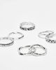 ASOS DESIGN ASOS DESIGN 7 pack band ring set in silver - 3