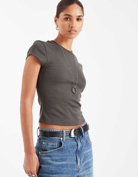 ASOS DESIGN ASOS DESIGN 90s Baby tee in charcoal-Gray