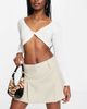 ASOS DESIGN ASOS DESIGN 90s super micro mini skirt with pleats in twill in stone-Neutral - 1