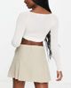 ASOS DESIGN ASOS DESIGN 90s super micro mini skirt with pleats in twill in stone-Neutral - 2