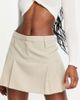 ASOS DESIGN ASOS DESIGN 90s super micro mini skirt with pleats in twill in stone-Neutral - 3