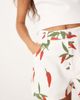ASOS DESIGN ASOS DESIGN a-line denim shorts in chili pepper print in ecru-Multi - 2