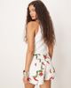 ASOS DESIGN ASOS DESIGN a-line denim shorts in chili pepper print in ecru-Multi - 4