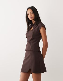 ASOS DESIGN ASOS DESIGN A-line mini skirt in brown - part of a set