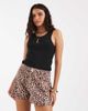 ASOS DESIGN ASOS DESIGN A-line shorts in leopard denim-Brown - 3