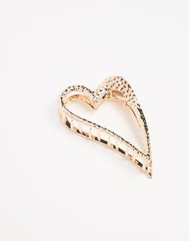ASOS DESIGN ASOS DESIGN abstract metal heart hair claw in hammered gold tone