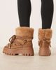 ASOS DESIGN ASOS DESIGN Acclaim shearling lace up snow boots in taupe-Blonde - 3