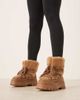 ASOS DESIGN ASOS DESIGN Acclaim shearling lace up snow boots in taupe-Blonde - 4