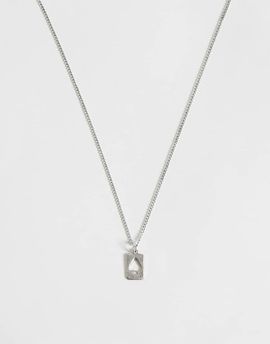 ASOS DESIGN ASOS DESIGN ace of spades playing card pendant necklace in silver