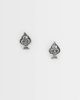 ASOS DESIGN ASOS DESIGN ace of spades skull detail stud earrings in burnished silver - 1