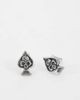 ASOS DESIGN ASOS DESIGN ace of spades skull detail stud earrings in burnished silver - 2
