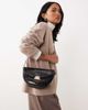ASOS DESIGN ASOS DESIGN adjustable crossbody bag with clip hardware detail in black croc - 1
